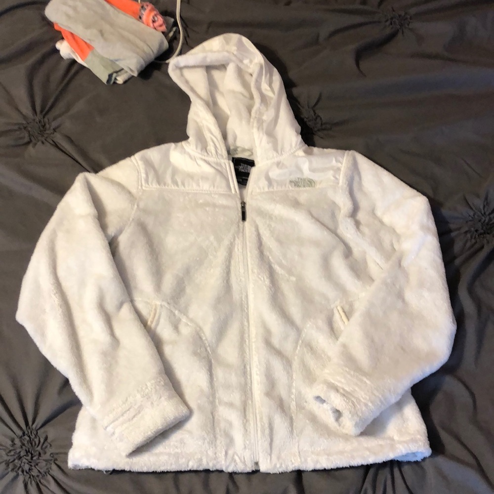White hooded north face
